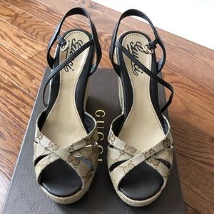 Authentic Gucci Penelope Wedge Sandals size 37